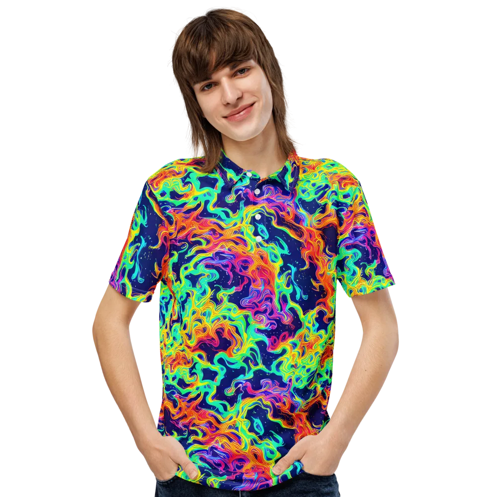 Hypercolor Whirlpool on Men's Slim Fit Polo Shirt — Front