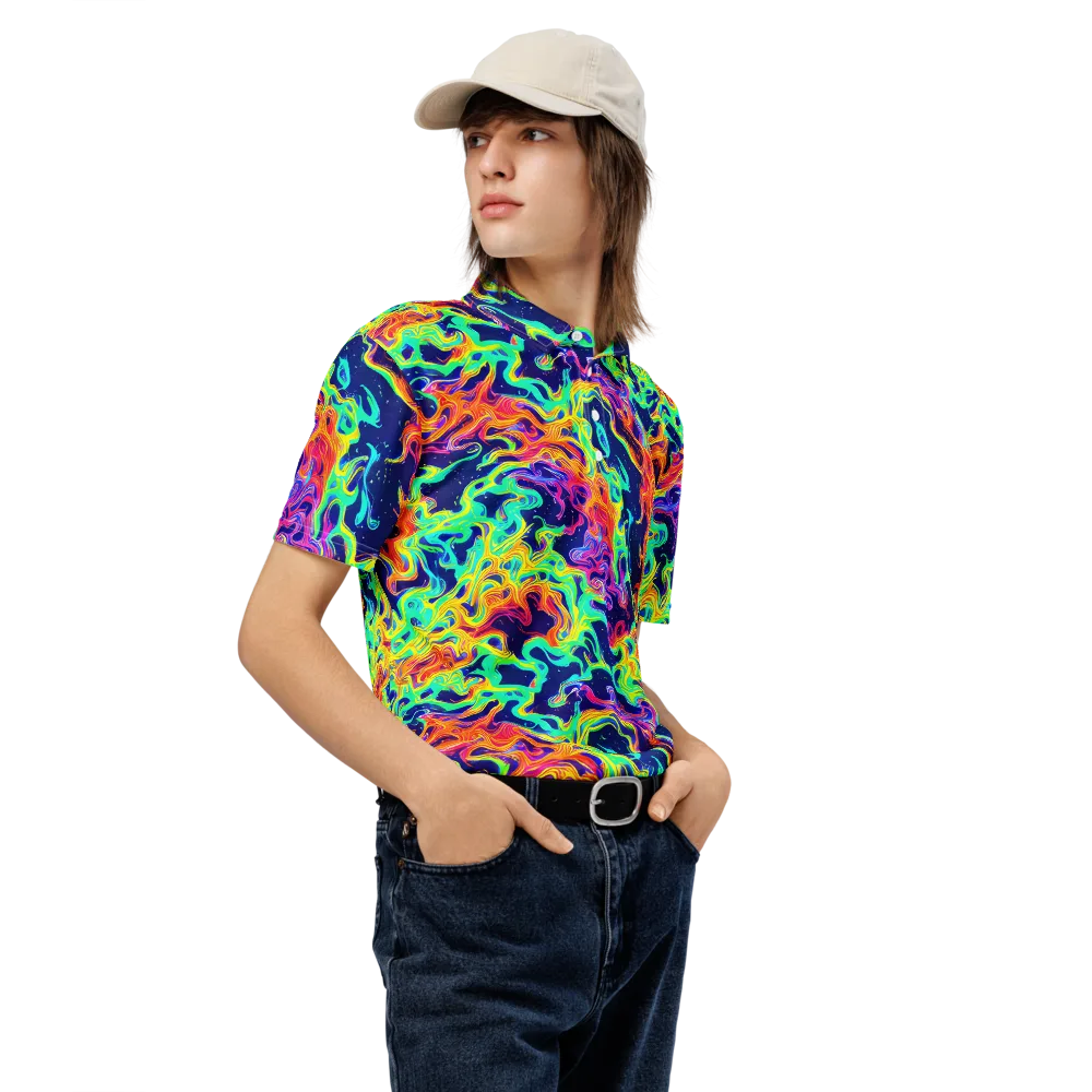 Hypercolor Whirlpool on Men's Slim Fit Polo Shirt — Right Front