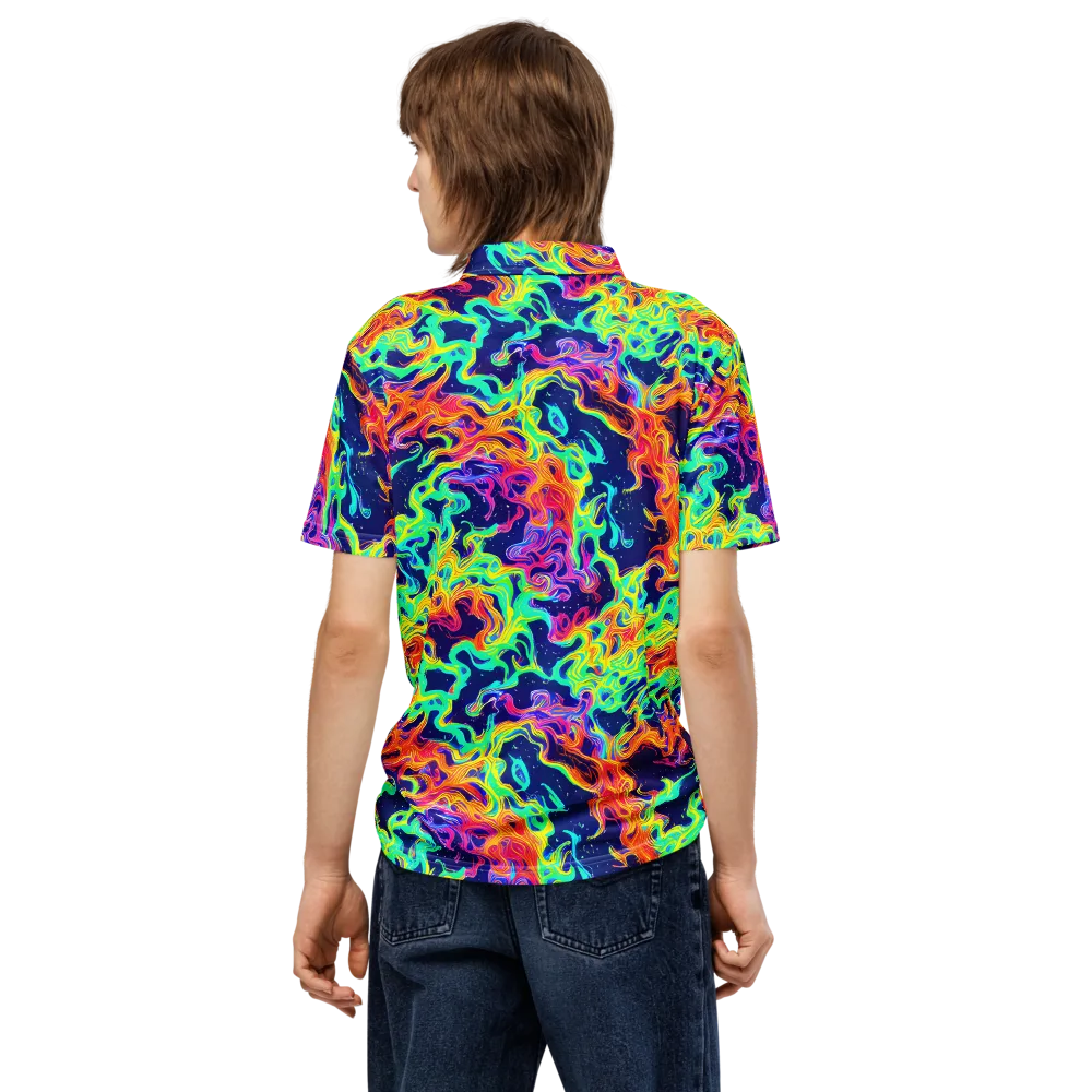 Hypercolor Whirlpool on Men's Slim Fit Polo Shirt — Back