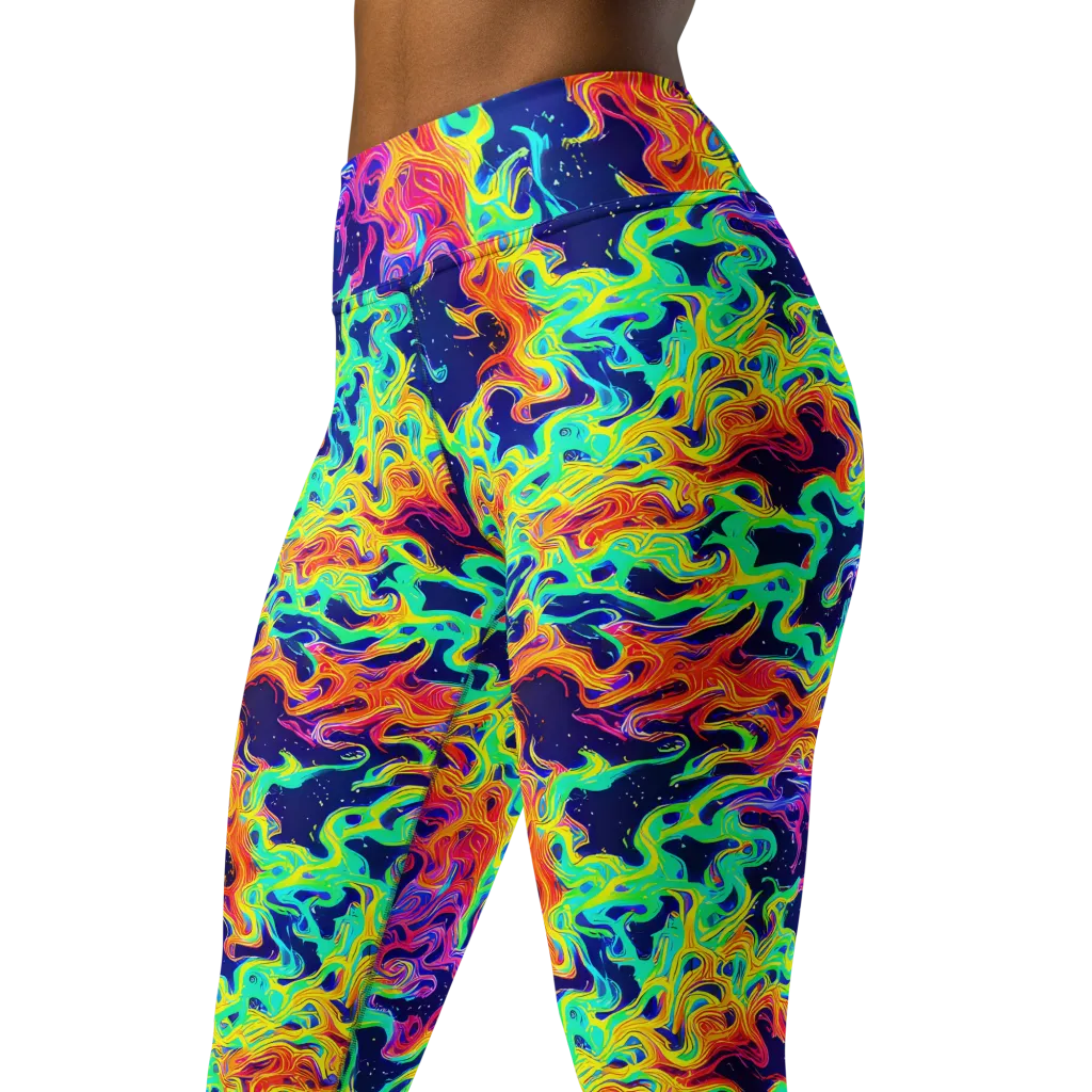 Hypercolor Whirlpool on Yoga Leggings — Left Front