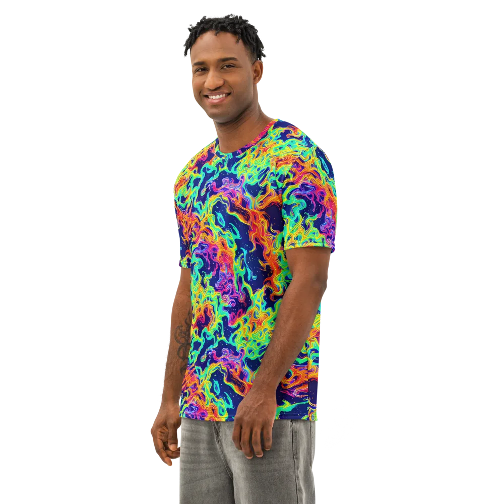 Hypercolor Whirlpool on Men's Cotton Crew Neck T-Shirt — Left Front