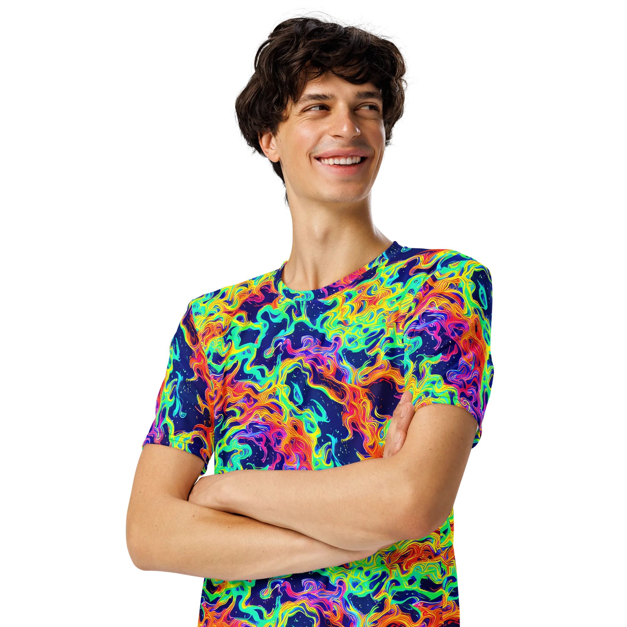 Hypercolor Whirlpool on Men's Crew Neck T-Shirt — Left Front