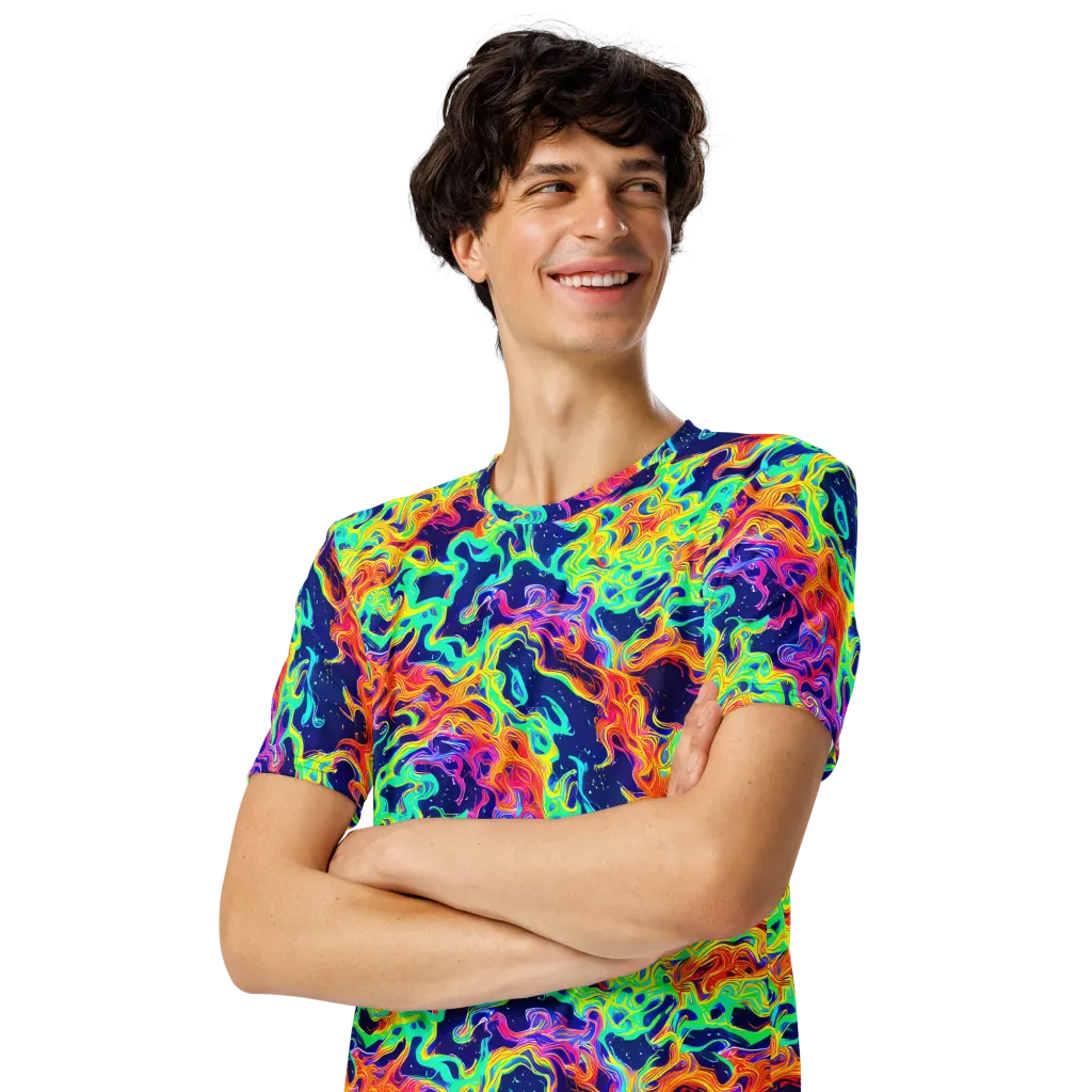 Hypercolor Whirlpool on Men's Crew Neck T-Shirt — Left Front