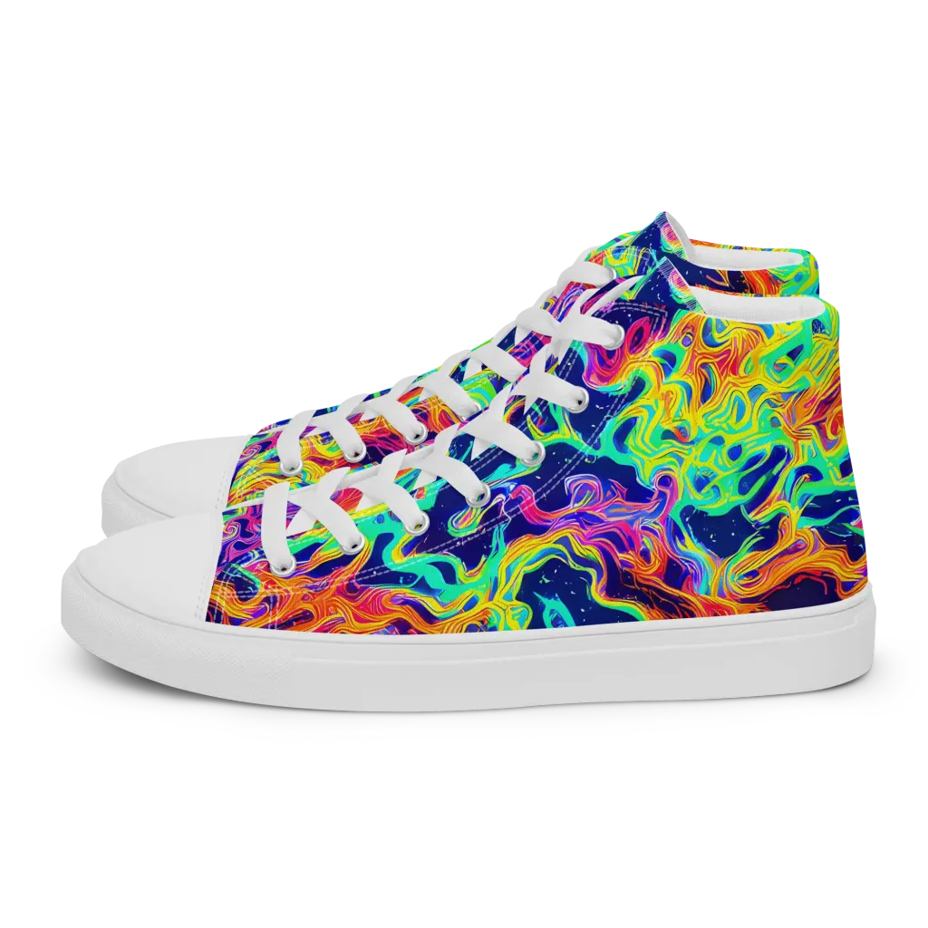 Hypercolor Whirlpool on Men's High Top Canvas Shoes — Left