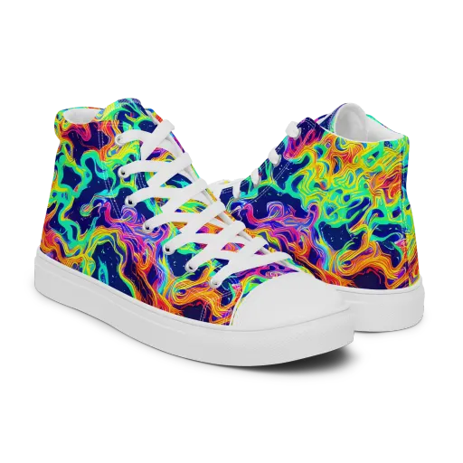 Hypercolor Whirlpool on a Men's High Top Canvas Shoes