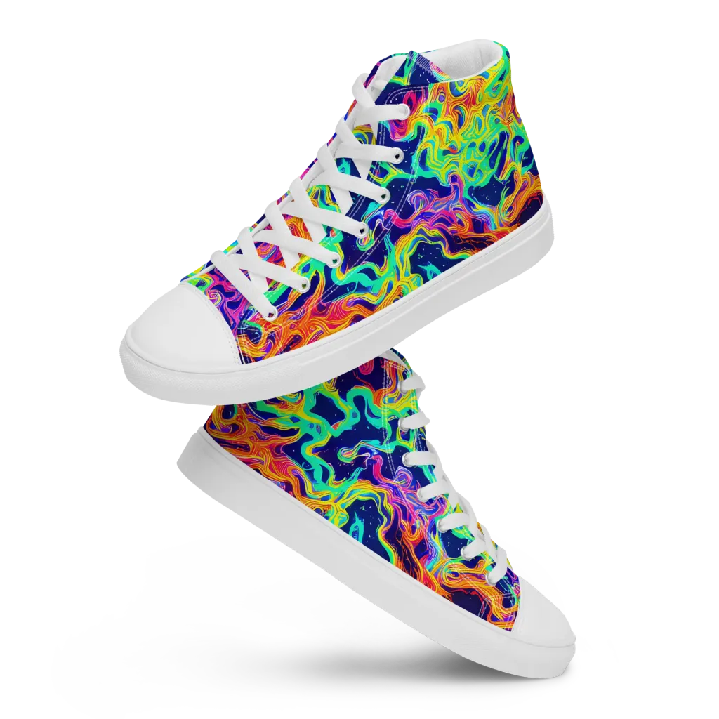 Hypercolor Whirlpool on Men's High Top Canvas Shoes — Front