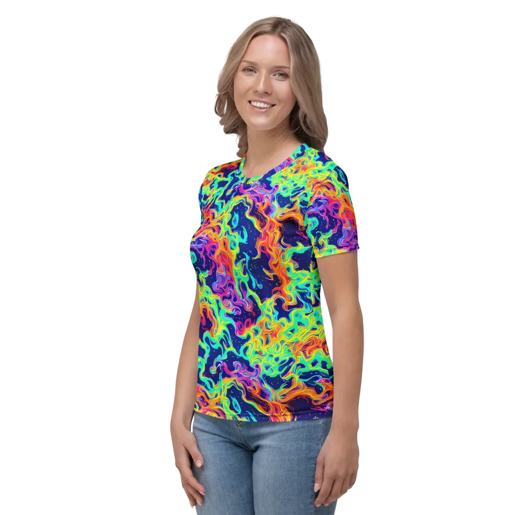 Hypercolor Whirlpool on Women's Crew Neck T-Shirt — Left