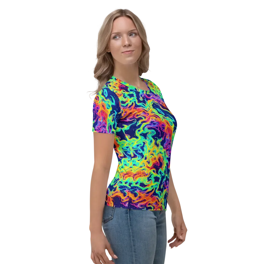 Hypercolor Whirlpool on Women's Crew Neck T-Shirt — Right