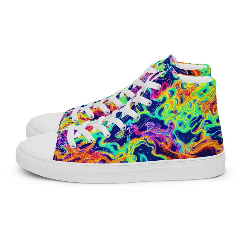 Hypercolor Whirlpool on Women's High Top Canvas Shoes — Left
