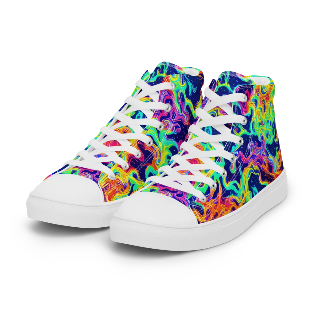 Hypercolor Whirlpool on Women's High Top Canvas Shoes — Left Front