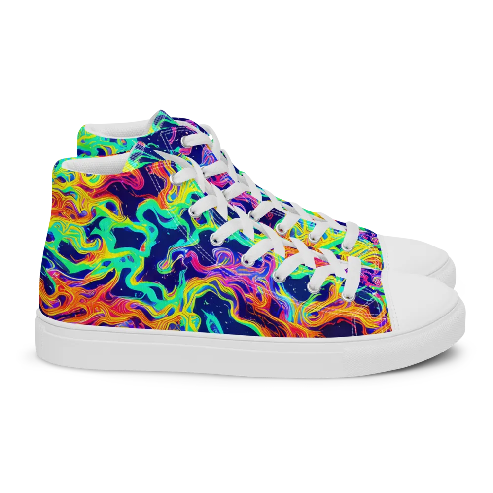 Hypercolor Whirlpool on Women's High Top Canvas Shoes — Right