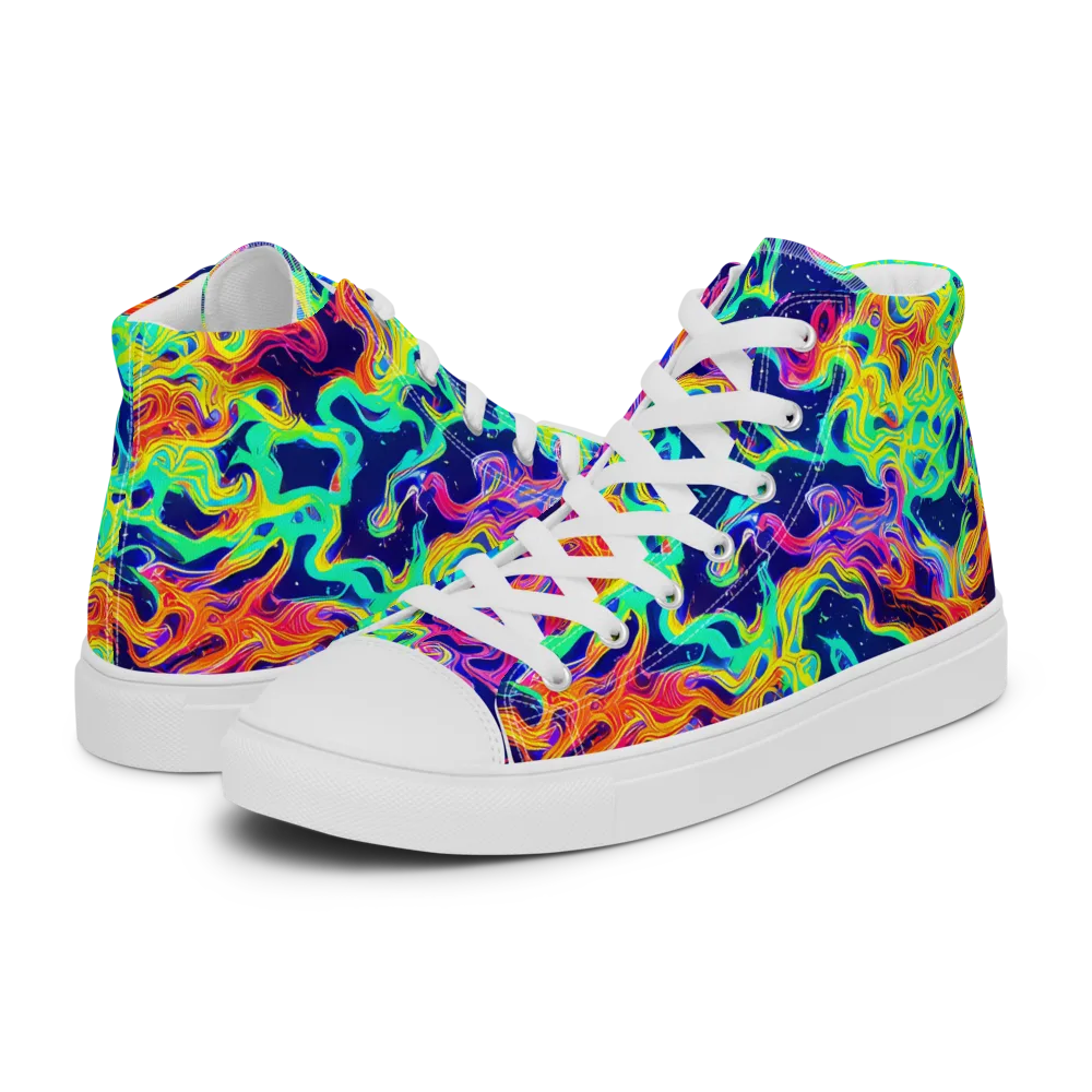 Hypercolor Whirlpool on Women's High Top Canvas Shoes — Left