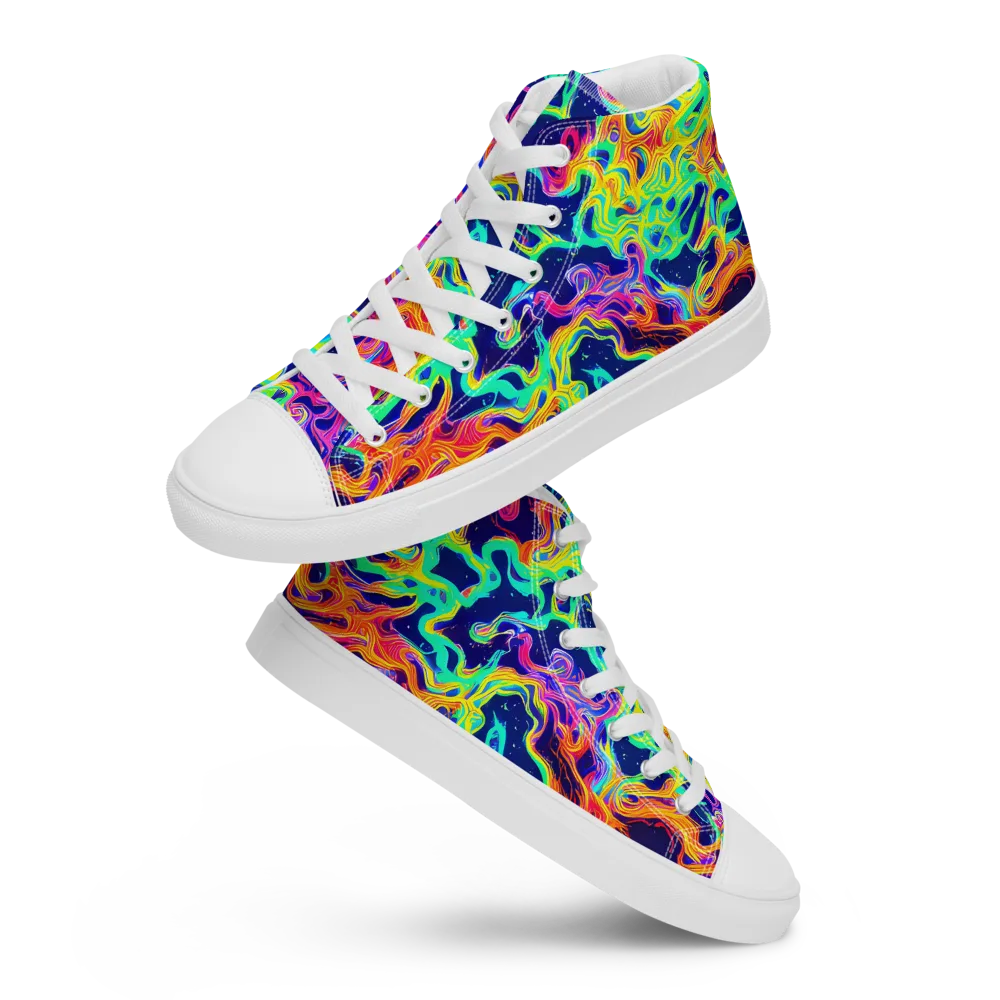 Hypercolor Whirlpool on Women's High Top Canvas Shoes — Front