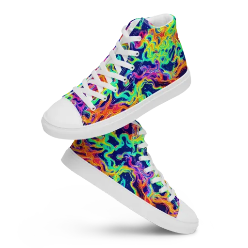 Hypercolor Whirlpool on a Women's High Top Canvas Shoes