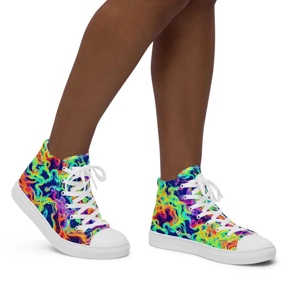 Hypercolor Whirlpool on Women's High Top Canvas Shoes — Right
