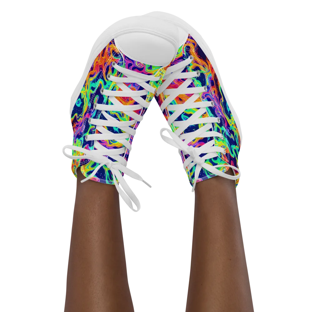 Hypercolor Whirlpool on Women's High Top Canvas Shoes — Front