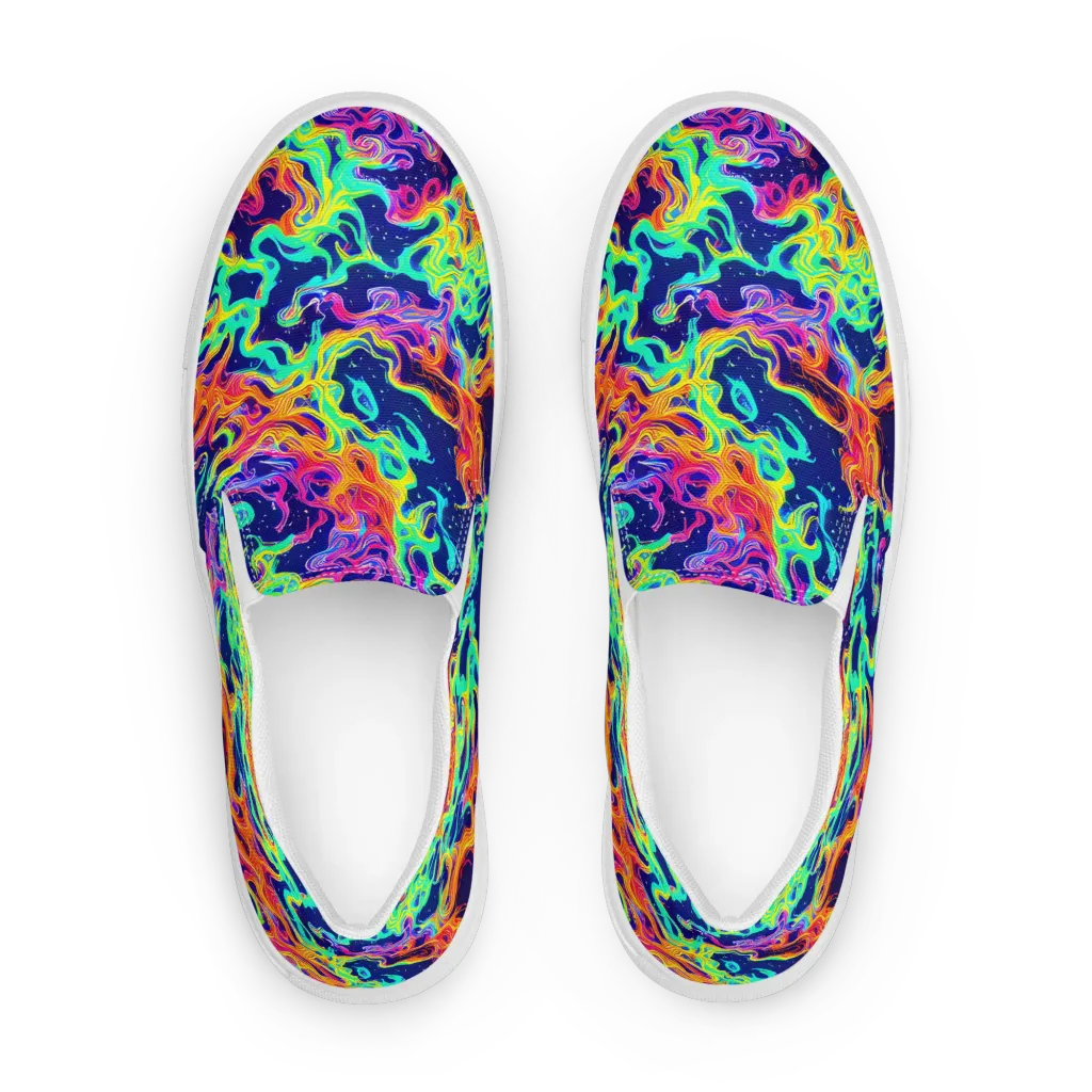 Hypercolor Whirlpool on Men's Slip-On Canvas Shoes — Front