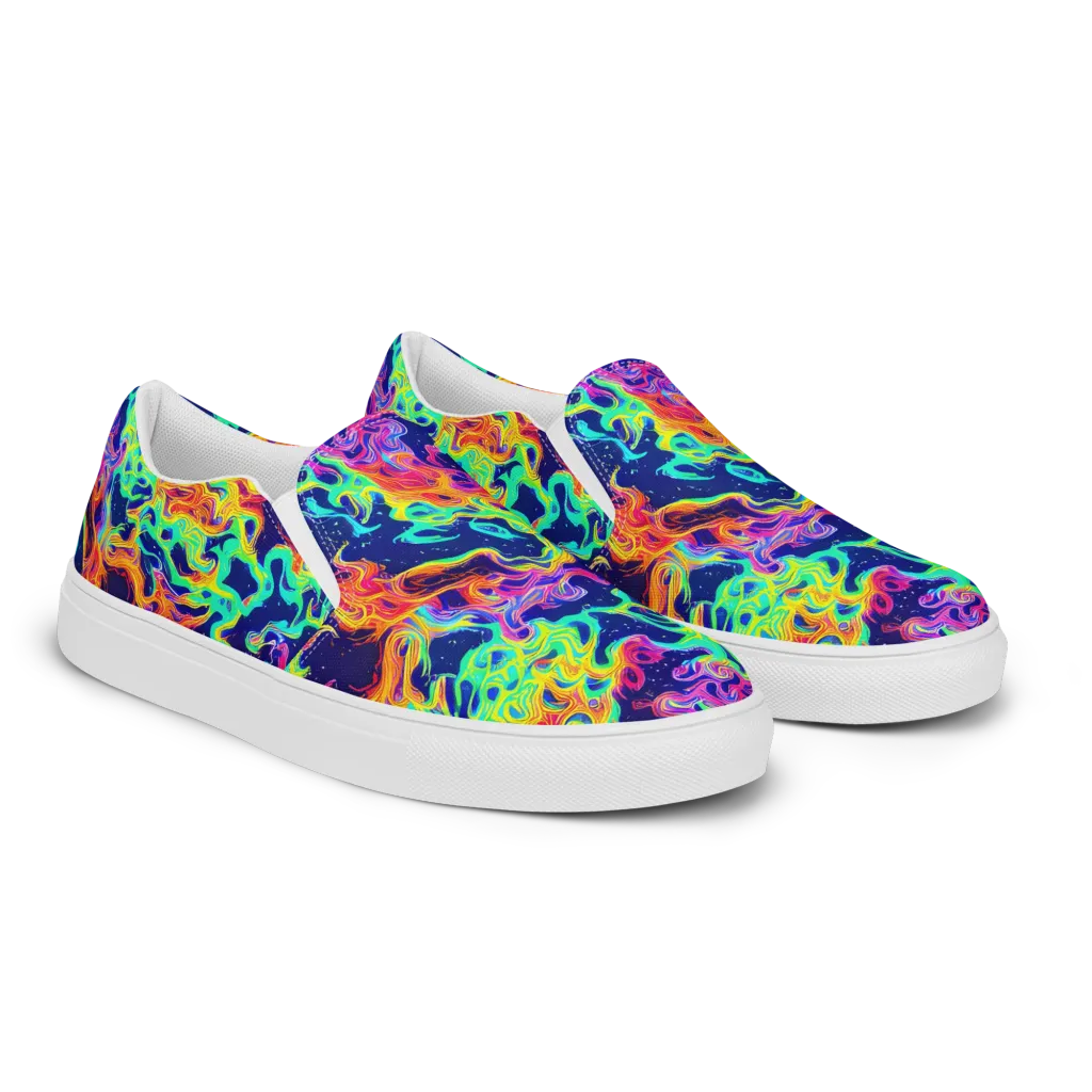 Hypercolor Whirlpool on Men's Slip-On Canvas Shoes — Right Front