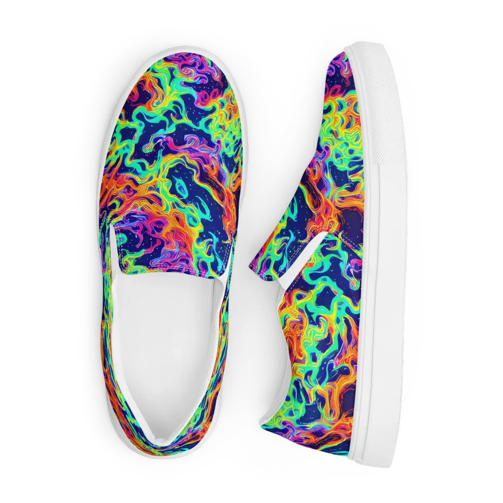 Hypercolor Whirlpool on Men's Slip-On Canvas Shoes — Front