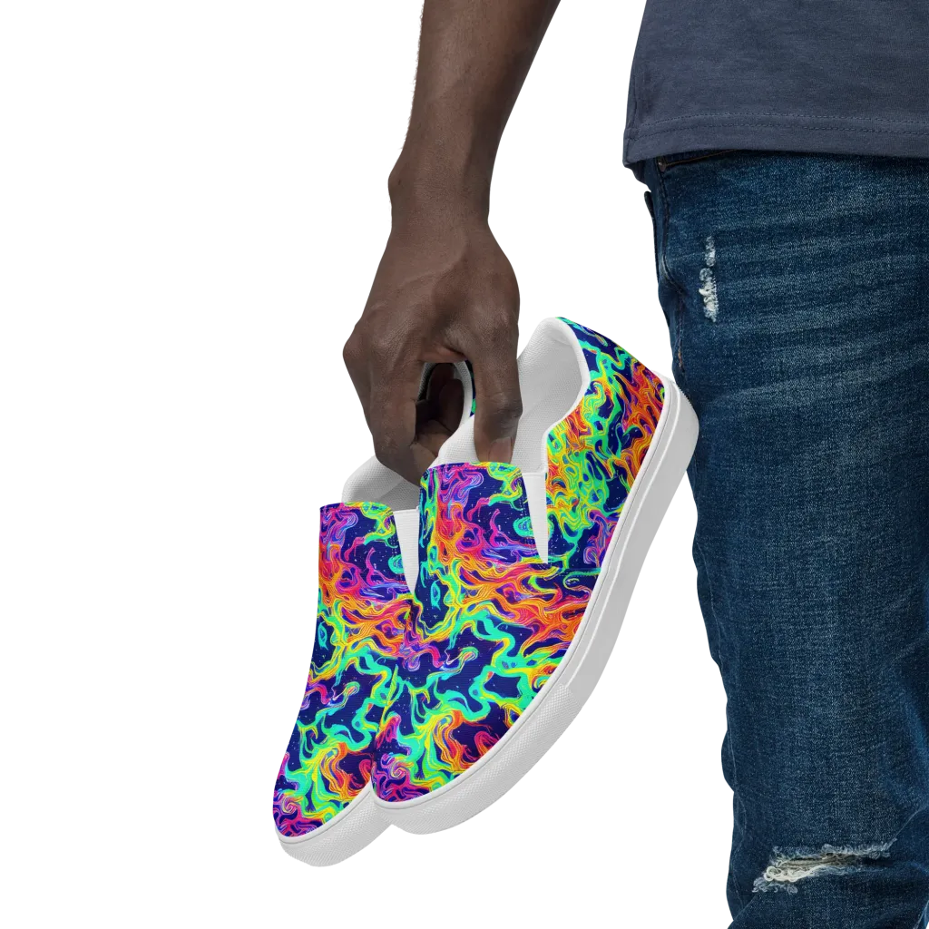 Hypercolor Whirlpool on Men's Slip-On Canvas Shoes — Left Front