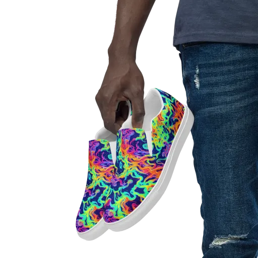 Hypercolor Whirlpool on a Men's Slip-On Canvas Shoes