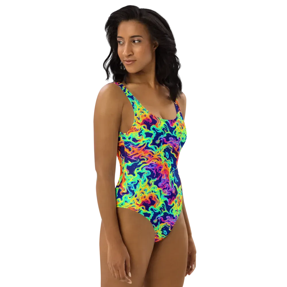 Hypercolor Whirlpool on One-Piece Swimsuit — Right