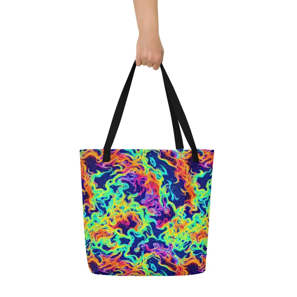 Hypercolor Whirlpool on Large Tote Bag W/ Pocket — Front
