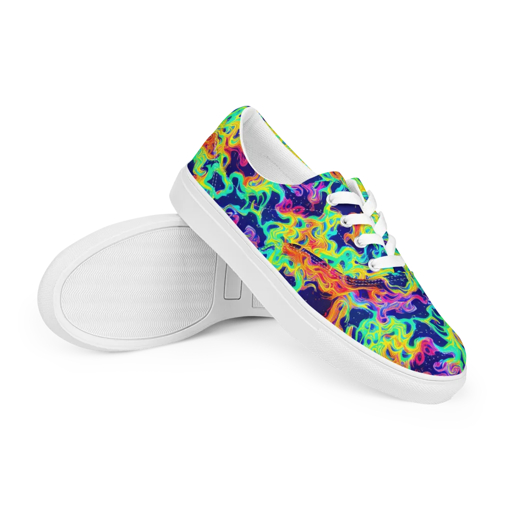 Hypercolor Whirlpool on Men's Lace-Up Canvas Shoes — Right Front