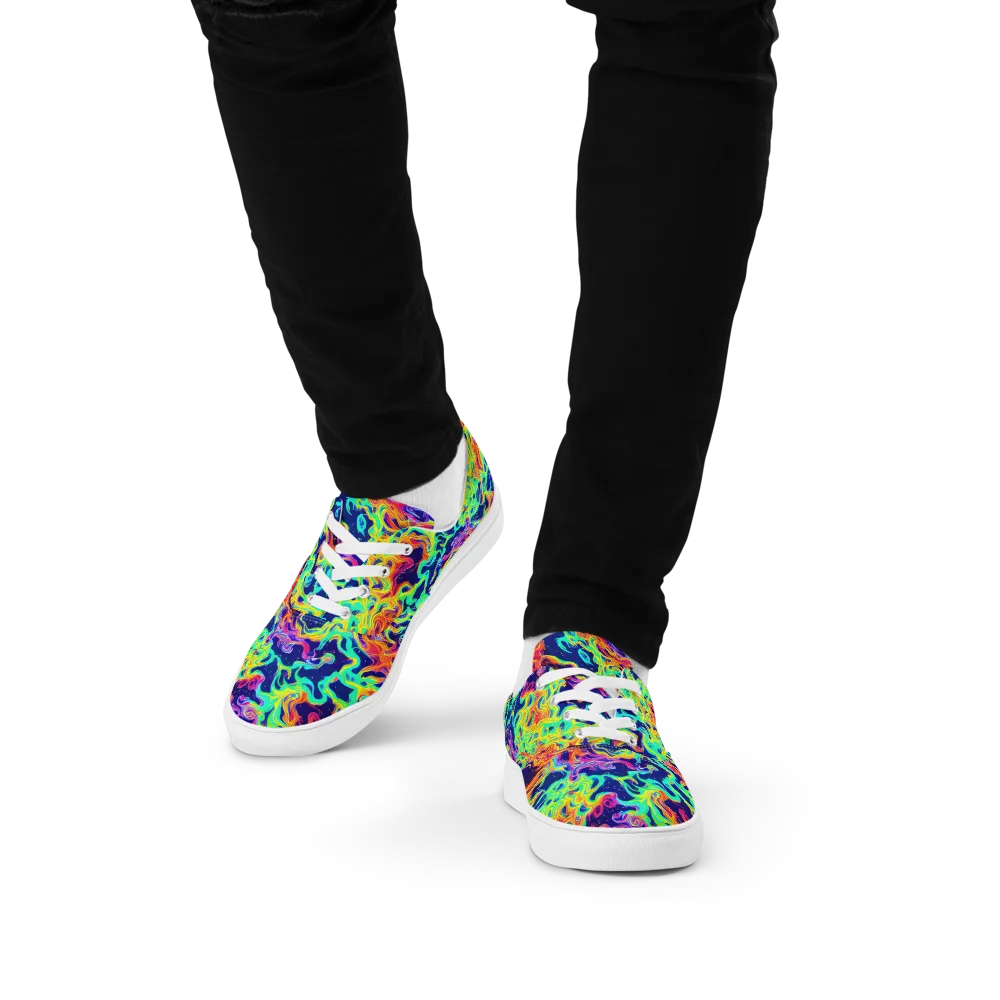 Hypercolor Whirlpool on Men's Lace-Up Canvas Shoes — Front