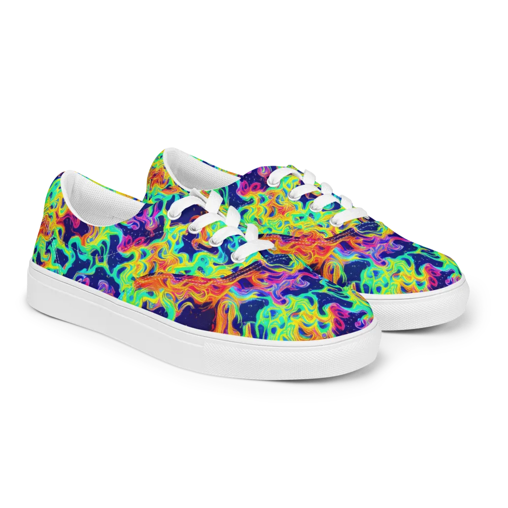Hypercolor Whirlpool on Men's Lace-Up Canvas Shoes — Right Front