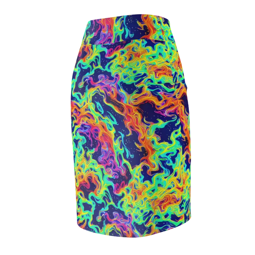Hypercolor Whirlpool on Pencil Skirt — Back Side