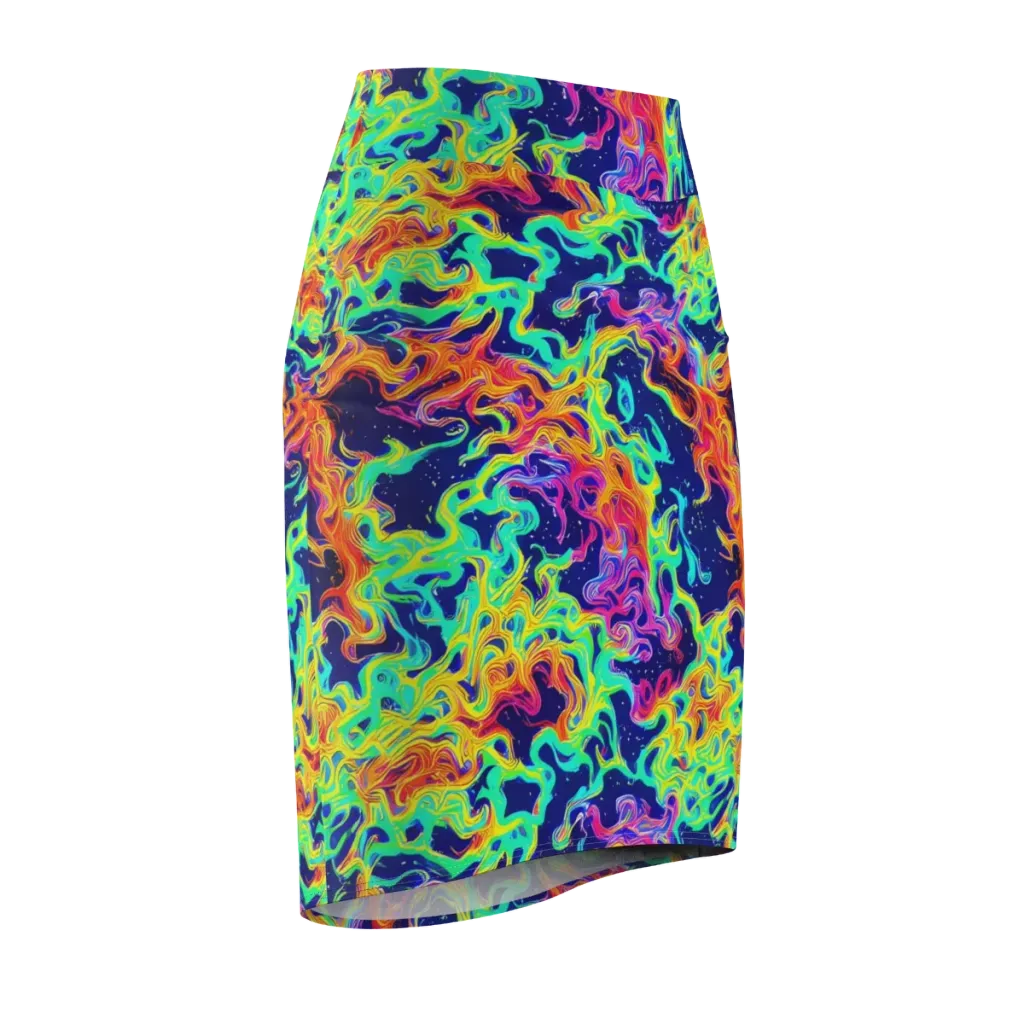 Hypercolor Whirlpool on Pencil Skirt — Front Side