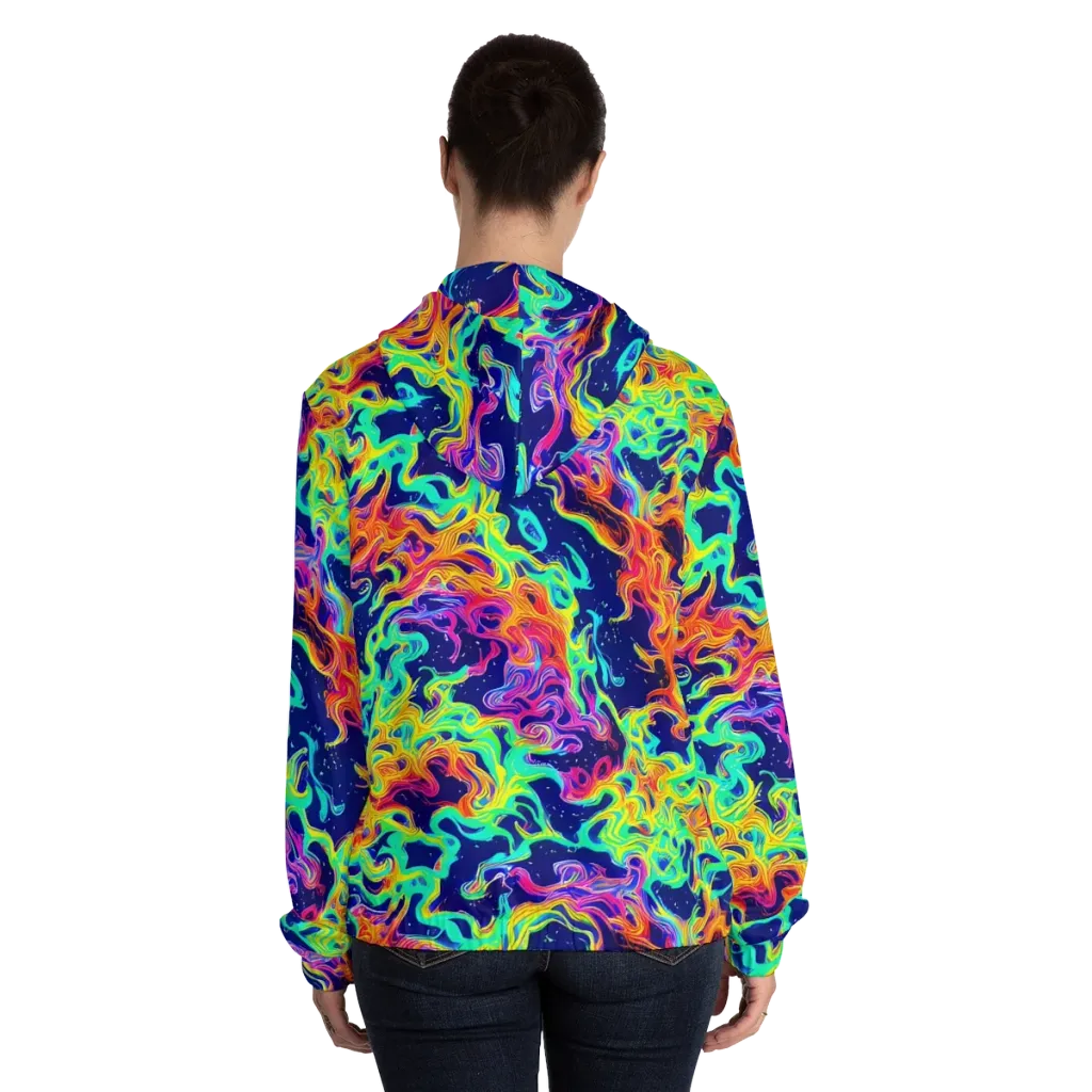 Hypercolor Whirlpool on Women's Full-Zip Hoodie — Back On Person
