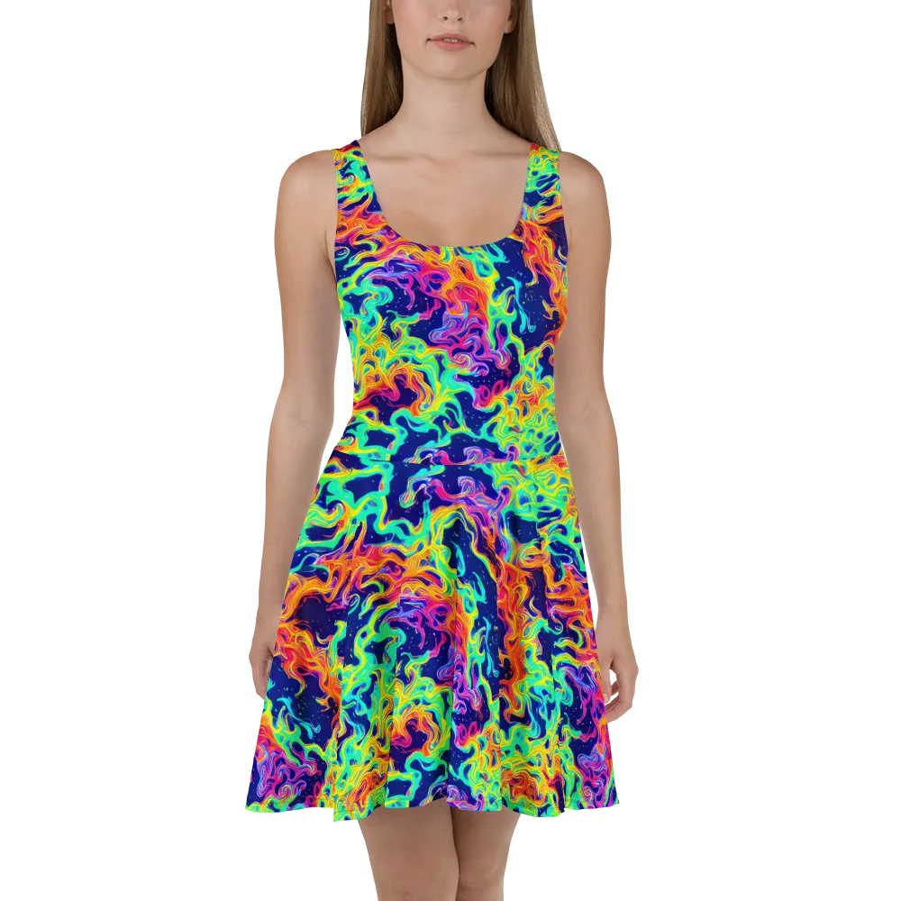 Hypercolor Whirlpool on Skater Dress — Front