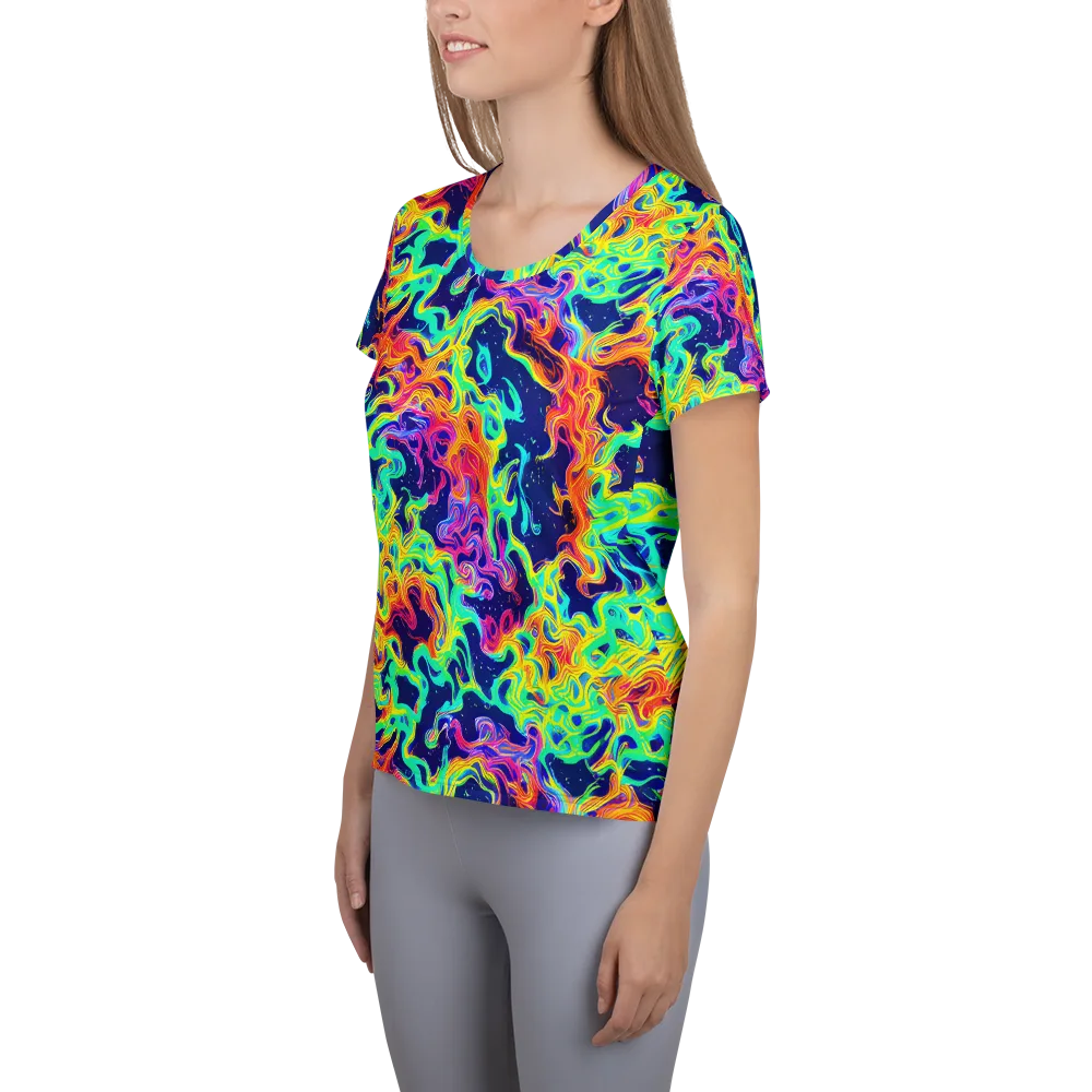 Hypercolor Whirlpool on Women's Athletic T-Shirt — Left