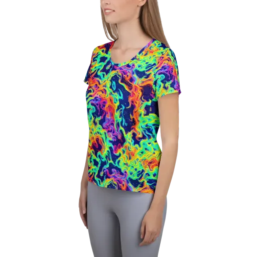 Hypercolor Whirlpool on a Women's Athletic T-Shirt