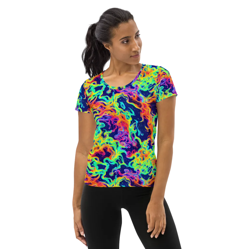 Hypercolor Whirlpool on Women's Athletic T-Shirt — Front