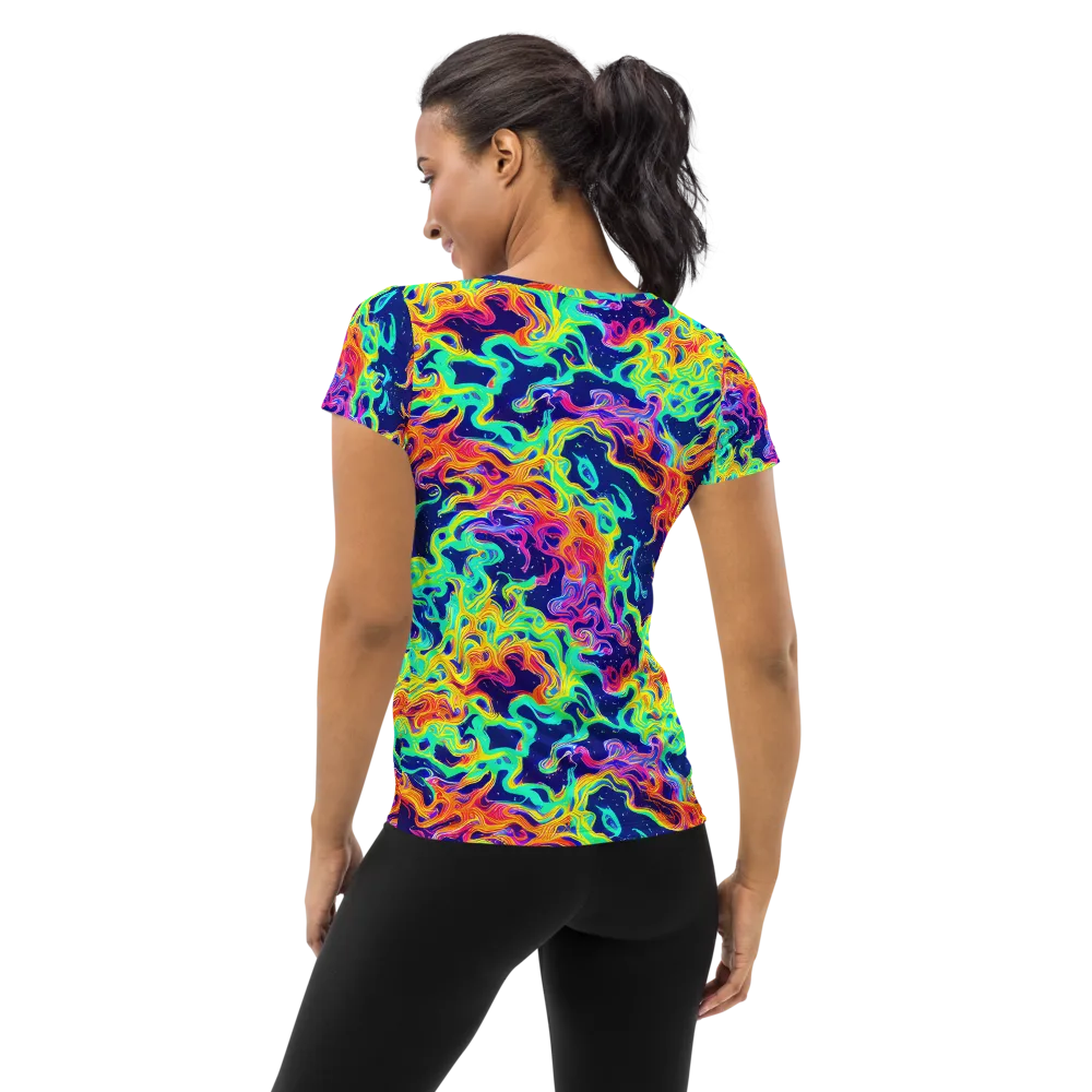 Hypercolor Whirlpool on Women's Athletic T-Shirt — Back