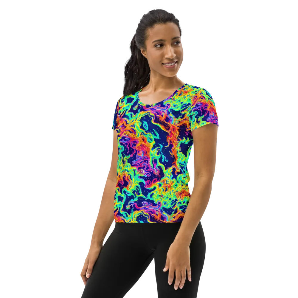 Hypercolor Whirlpool on Women's Athletic T-Shirt — Left