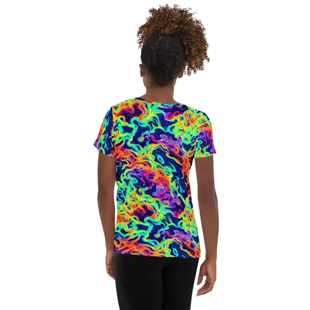 Hypercolor Whirlpool on Women's Athletic T-Shirt — Back