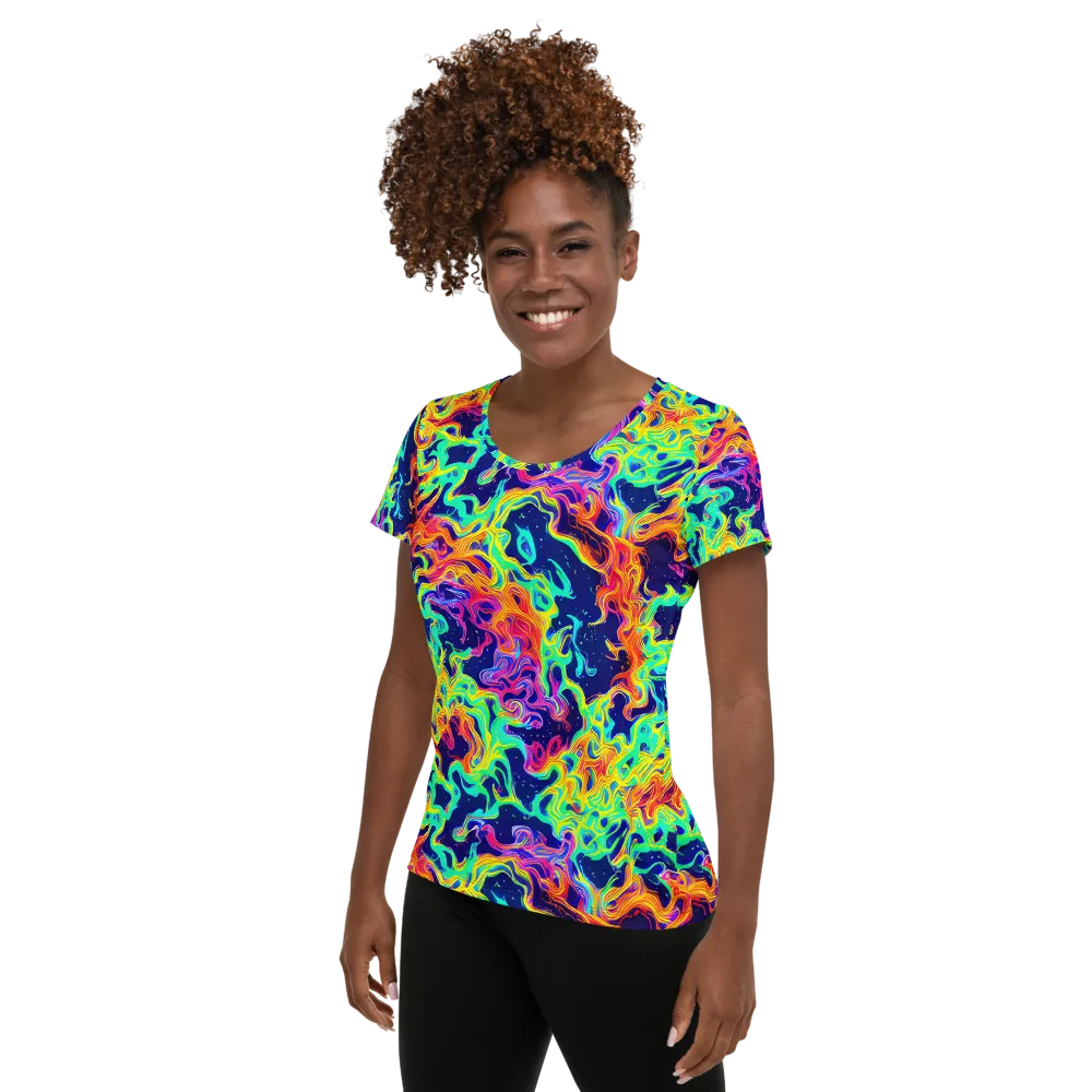 Hypercolor Whirlpool on Women's Athletic T-Shirt — Left