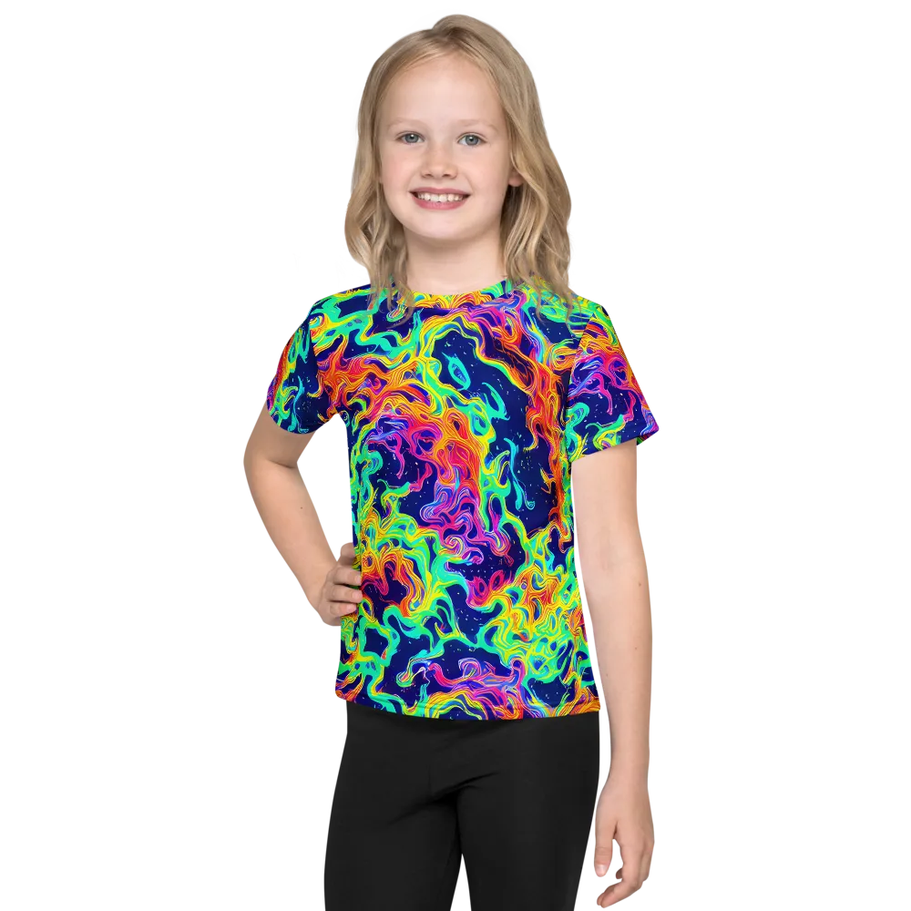 Hypercolor Whirlpool on Kids Crew Neck T-Shirt — Front