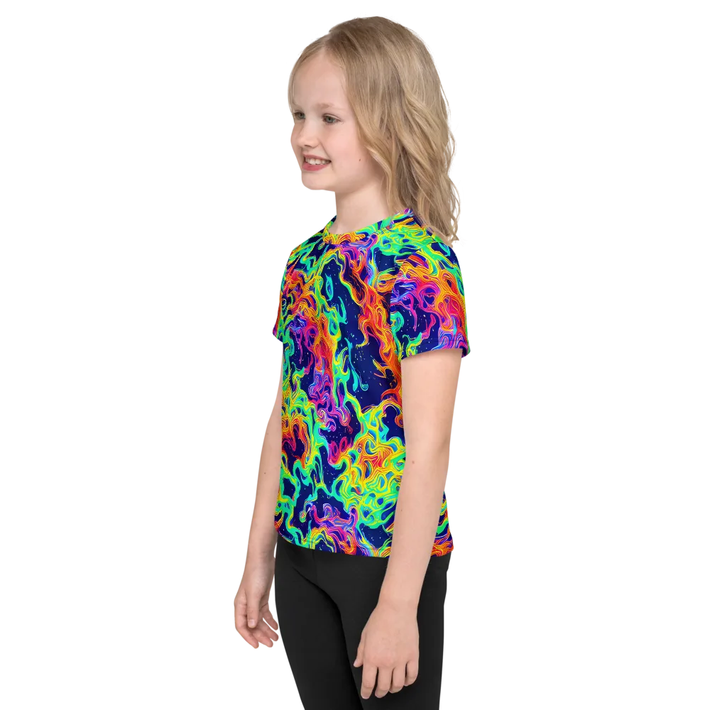 Hypercolor Whirlpool on Kids Crew Neck T-Shirt — Left