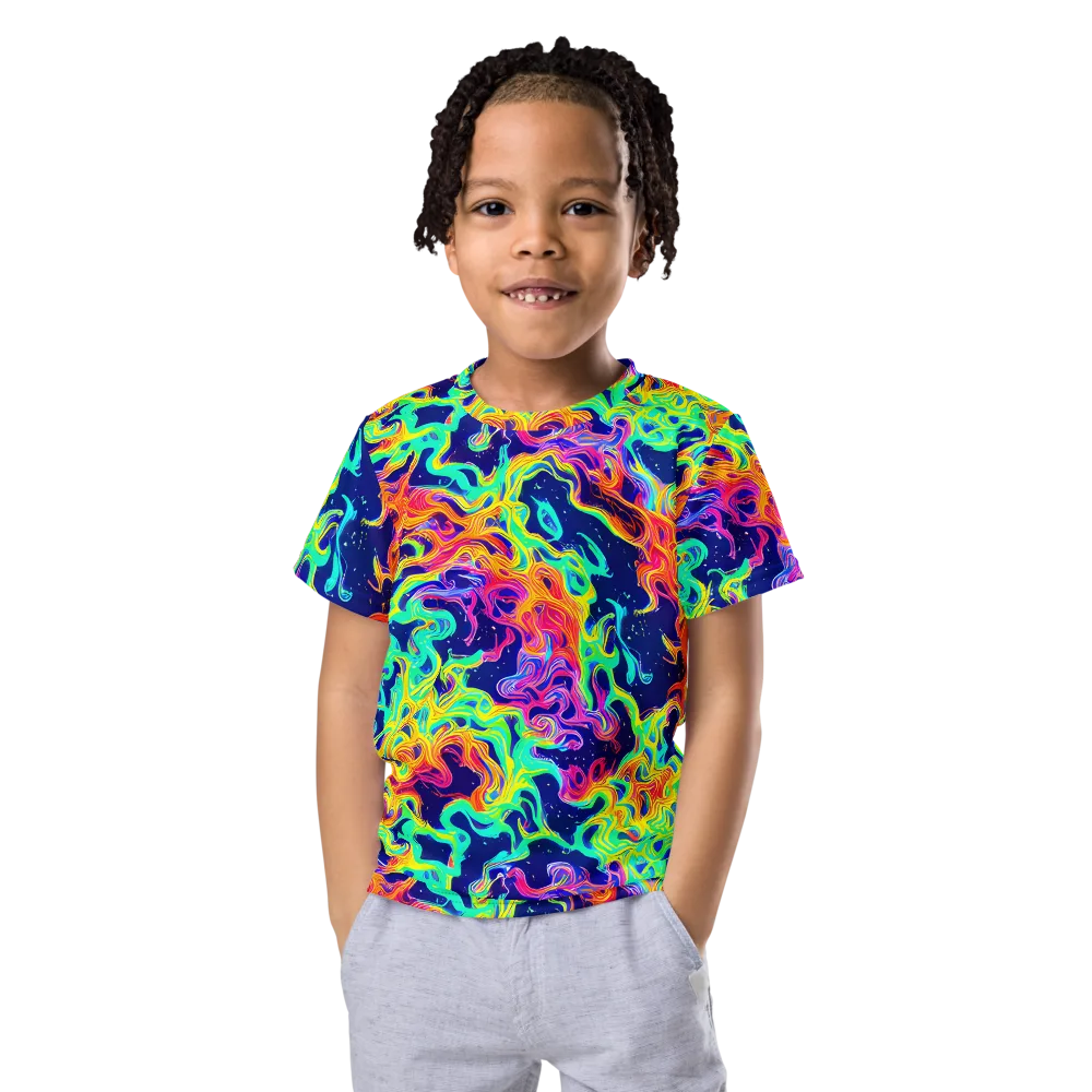 Hypercolor Whirlpool on Kids Crew Neck T-Shirt — Front
