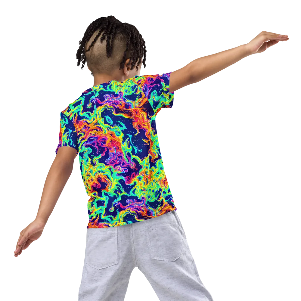 Hypercolor Whirlpool on Kids Crew Neck T-Shirt — Back