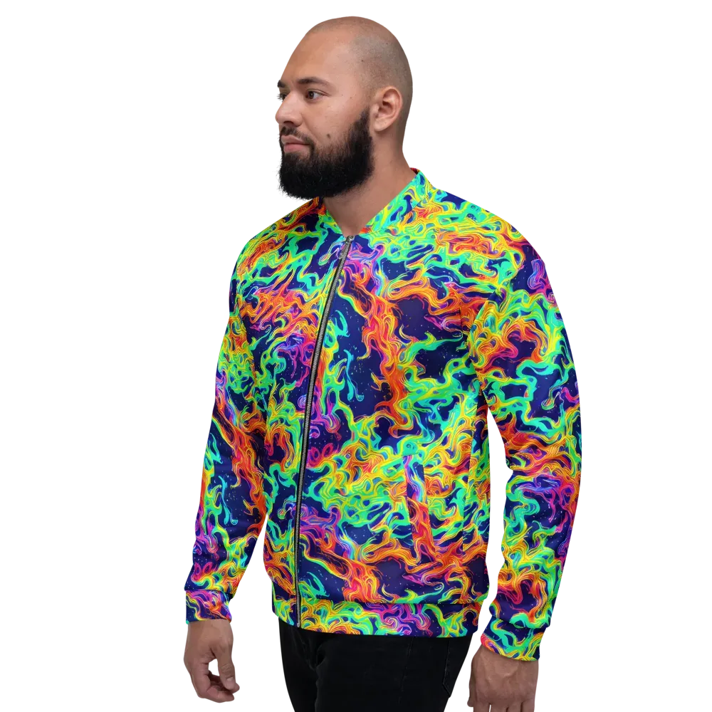Hypercolor Whirlpool on Bomber Jacket — Left