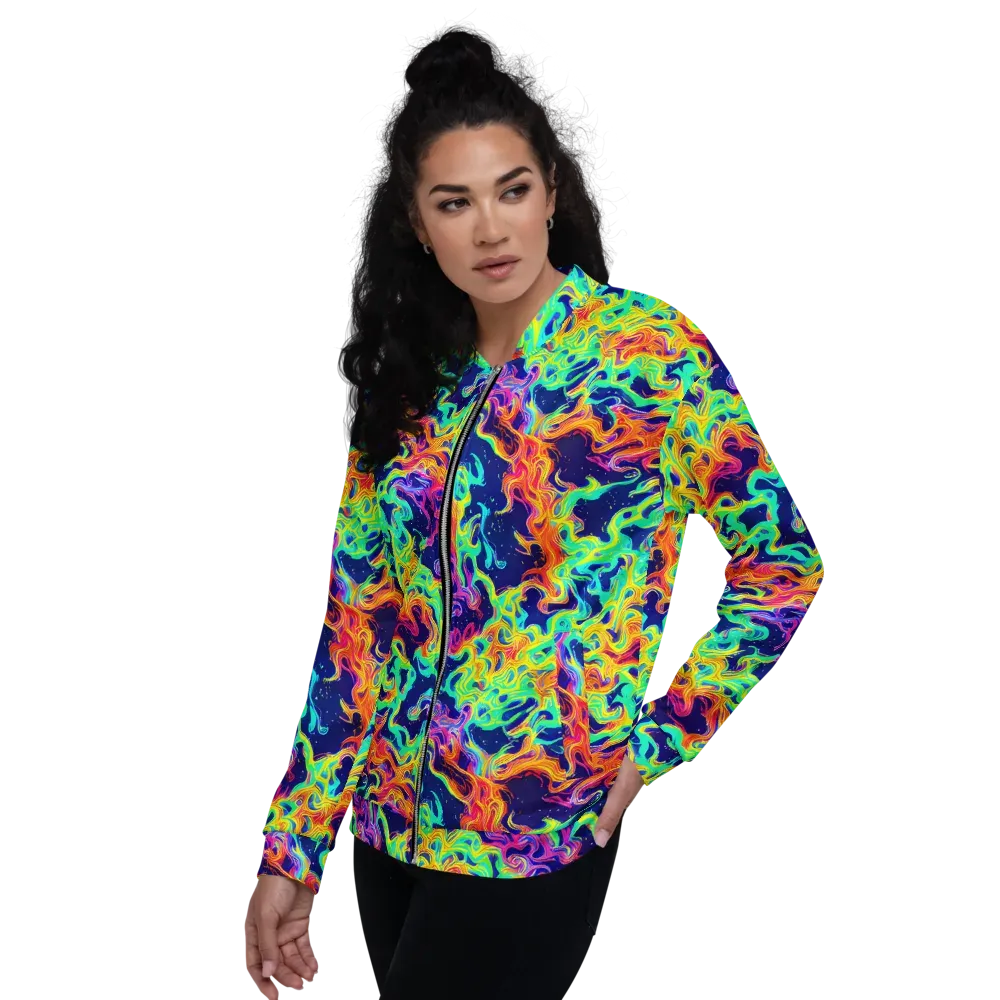 Hypercolor Whirlpool on Bomber Jacket — Left