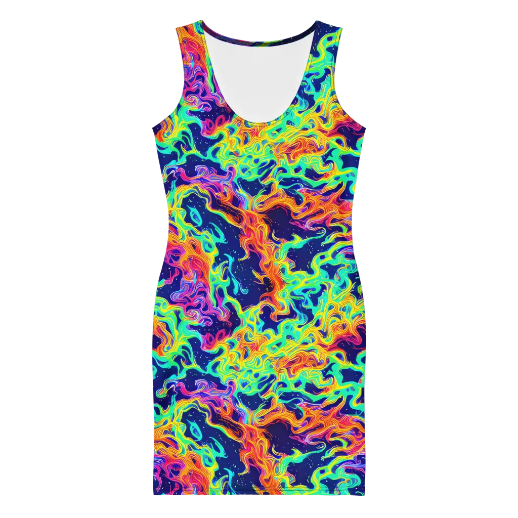 Hypercolor Whirlpool on Bodycon Dress — Front