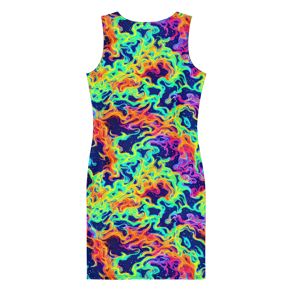 Hypercolor Whirlpool on Bodycon Dress — Back
