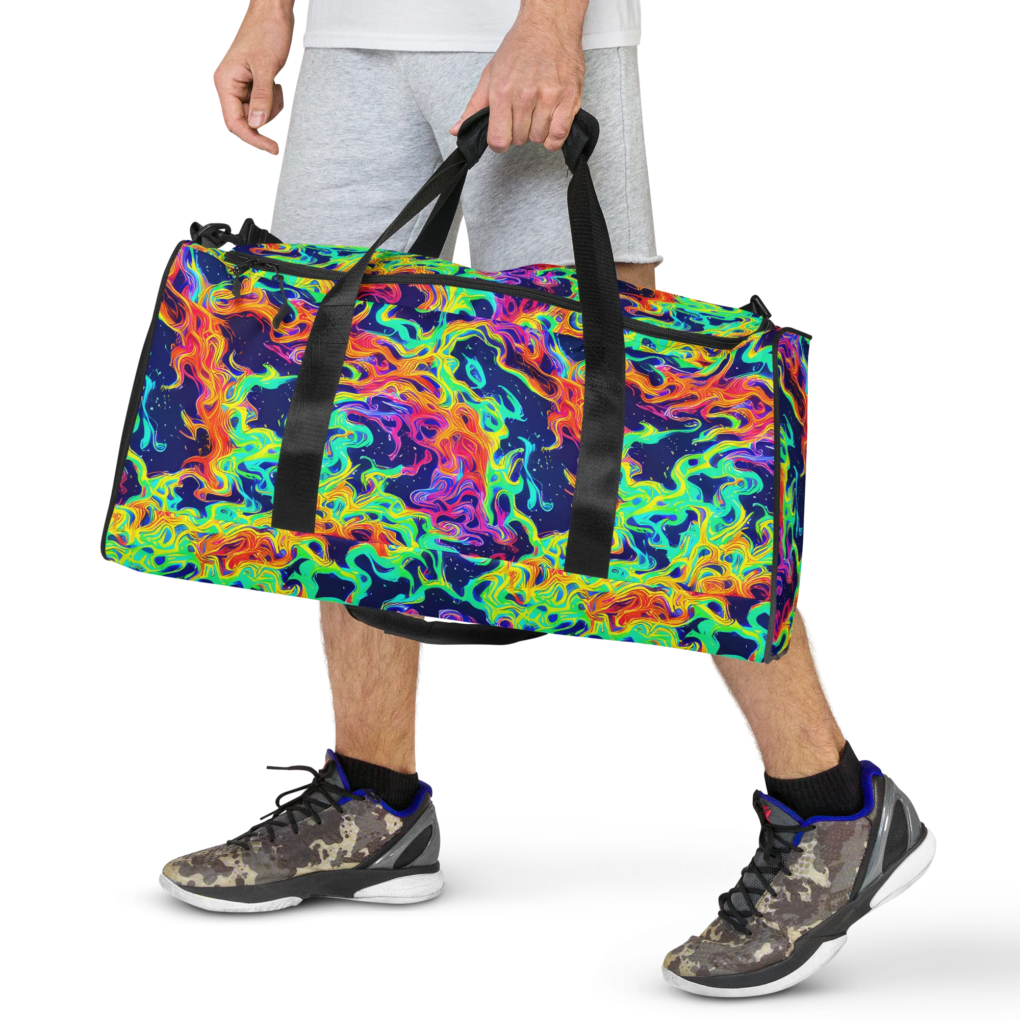 Hypercolor Whirlpool on Duffle Bag — Front